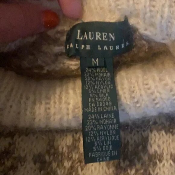 Ralph Lauren Vintage Fair Isle Mohair/Wool Sweater- Women’s Medium - Picture 3 of 7